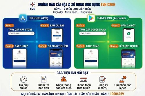 Hướng dẫn cài đặt và sử dụng ứng dụng chăm sóc khách hàng EVN