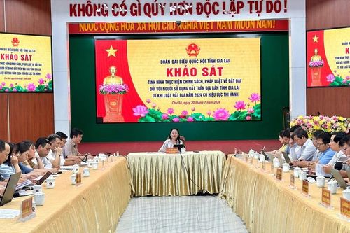 Đoàn ĐBQH tỉnh Gia Lai khảo sát việc thực hiện Luật Đất đai tại xã Chư Sê
