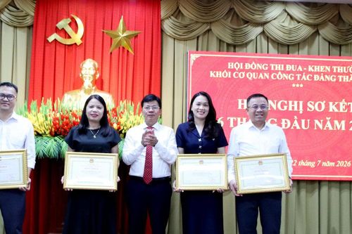 Tặng Bằng khen cho 4 tập thể thuộc Khối cơ quan công tác Đảng thành phố