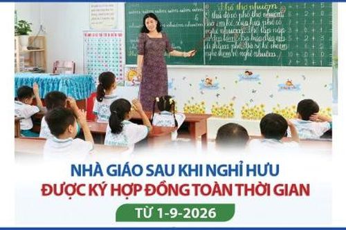 Nhà giáo sau khi nghỉ hưu được ký hợp đồng toàn thời gian từ 1-9-2026