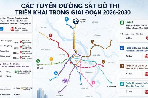 Hà Nội quy hoạch mạng lưới metro 1.200km với tầm nhìn 100 năm