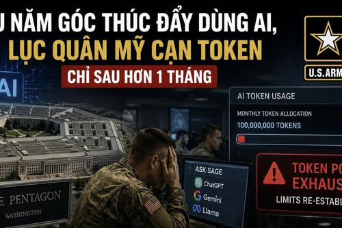Lục quân Mỹ cạn kiệt hạn mức token AI chỉ sau hơn một tháng triển khai