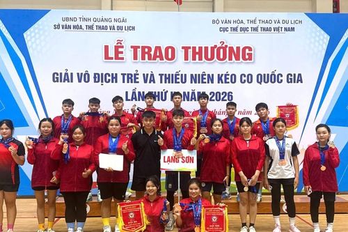 Lạng Sơn giành 18 huy chương tại hai giải vô địch trẻ, thiếu niên quốc gia môn kéo co và đẩy gậy