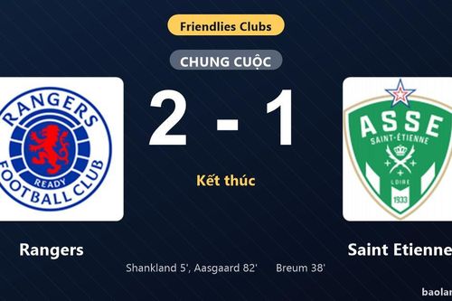 Thống kê trận đấu Rangers 2-1 Saint Etienne: T. Aasgaard tỏa sáng, Rangers giành trọn 3 điểm