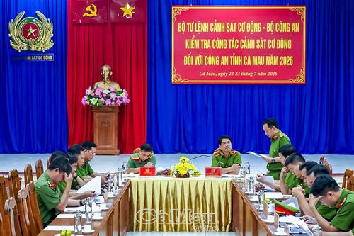 Bộ Công an kiểm tra công tác Cảnh sát cơ động tại Công an tỉnh Cà Mau