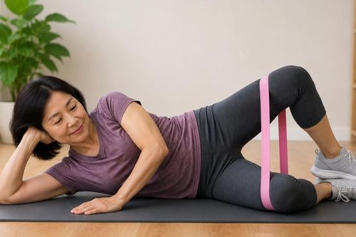 4 bài tập với dây kháng lực giúp kích hoạt cơ mông sau tuổi 55
