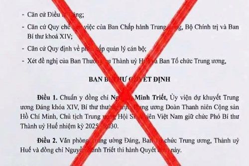 Cảnh báo văn bản giả về công tác nhân sự tại Huế