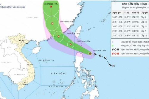Áp thấp nhiệt đới đã mạnh lên thành bão, dự kiến đêm nay vào Biển Đông