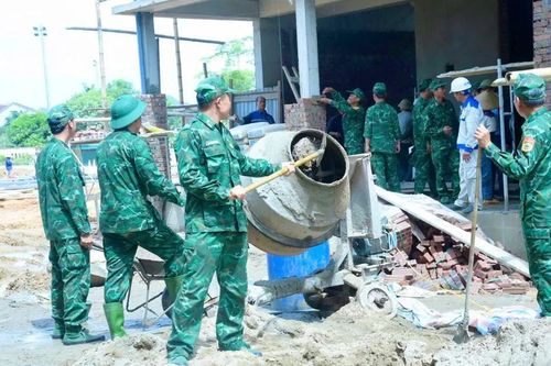 Nghệ An: Bộ đội hỗ trợ xây dựng trường nội trú liên cấp tại các xã biên giới