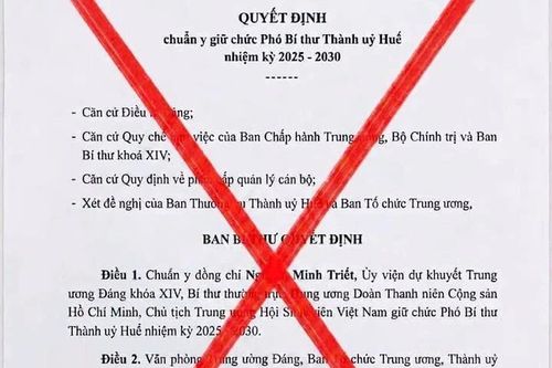 TP Huế cảnh báo về văn bản giả mạo công tác nhân sự lan truyền trên mạng xã hội