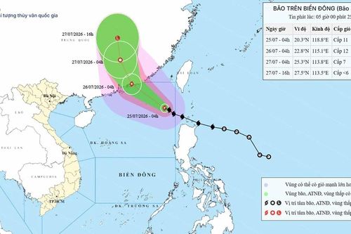 Bão số 2, giật cấp 13, trên khu vực bắc Biển Đông