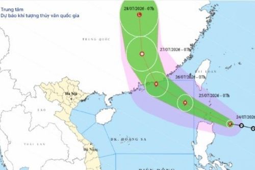 Cập nhật tình hình bão số 2: Tiếp tục mạnh thêm, di chuyển theo hướng Tây Tây Bắc, có thể xảy ra mưa đá