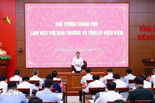 Thủ tướng Lê Minh Hưng làm việc với Ban Thường vụ Tỉnh ủy Điện Biên