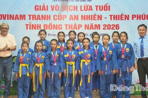 Xã Tân Khánh Trung đoạt giải Nhất toàn đoàn tại Giải Vovinam các nhóm tuổi tỉnh Đồng Tháp