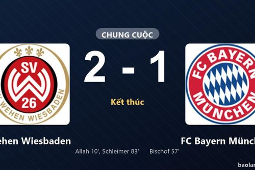 Thống kê trận đấu Wehen Wiesbaden 2-1 FC Bayern München: Lukas Schleimer tỏa sáng, Wehen Wiesbaden giành trọn 3 điểm