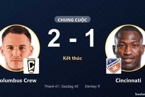 Columbus Crew ngược dòng hạ Cincinnati, cả hai chưa chốt suất đi tiếp