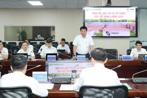 EVN và Vinachem trao đổi định hướng hợp tác về pin lưu trữ năng lượng