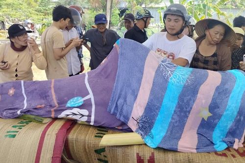 Cá heo nặng 300kg dạt vào bờ rồi chết, người dân làm lễ an táng
