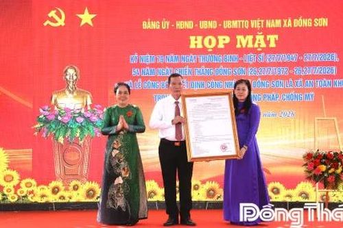 Đồng Sơn đón nhận danh hiệu Xã An toàn khu