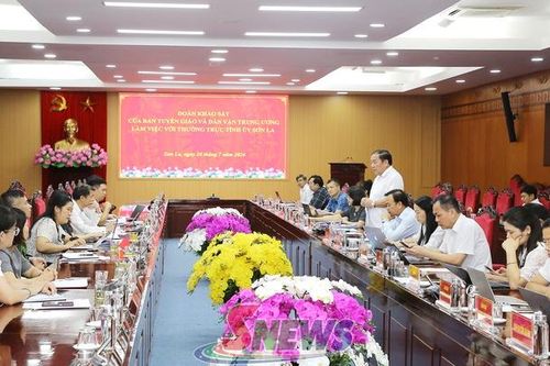 Đoàn khảo sát của Ban Tuyên giáo và Dân vận Trung ương làm việc với Thường trực Tỉnh ủy Sơn La