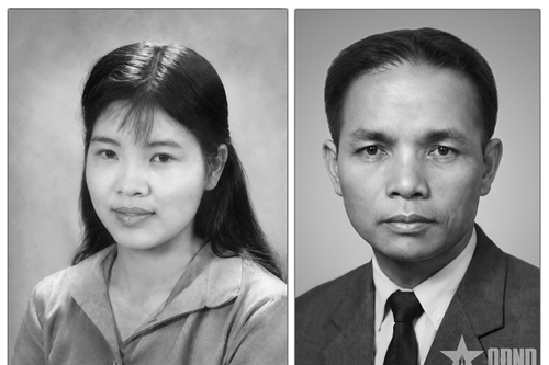 Phục dựng 2 bức ảnh chân dung nam, nữ tìm thấy trong di vật liệt sĩ