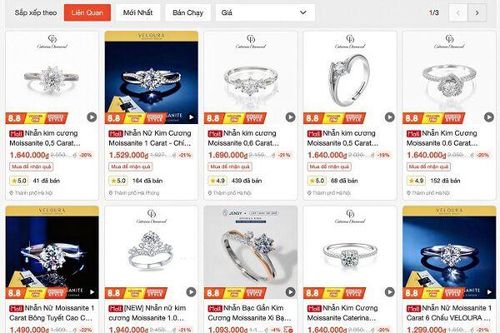 Nhẫn kim cương ‘đặc biệt’ bán đầy Shopee, giá chưa tới 2 triệu đồng/chiếc