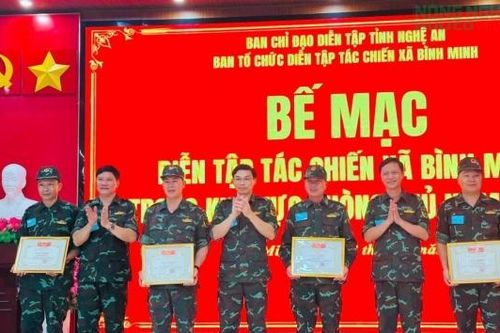 Xã Bình Minh hoàn thành xuất sắc diễn tập tác chiến trong khu vực phòng thủ năm 2026