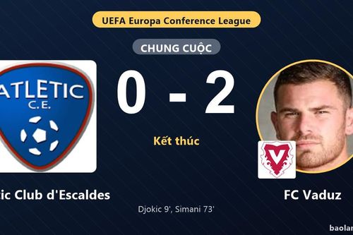 FC Vaduz thắng 2-0, Atlètic Club d'Escaldes chịu thất bại ở vòng loại