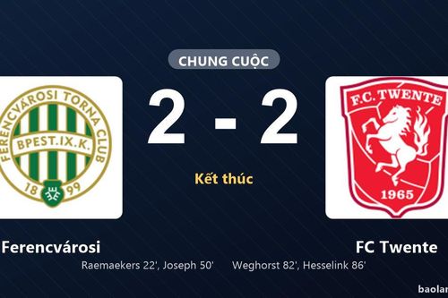 Thống kê trận đấu Ferencvárosi 2-2 FC Twente: Màn rượt đuổi tỷ số mãn nhãn