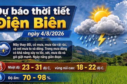 Bản tin Dự báo thời tiết ngày 4/8/2026