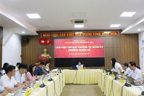 Đoàn kiểm tra của Tỉnh ủy Lào Cai làm việc với Ban Thường vụ Đảng ủy phường Nghĩa Lộ