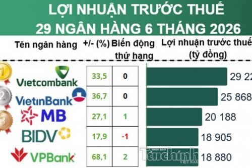 Ngân hàng báo lãi gần 225.000 tỷ đồng, bảng xếp hạng lợi nhuận xuất hiện màn 'đổi ngôi' ngoạn mục