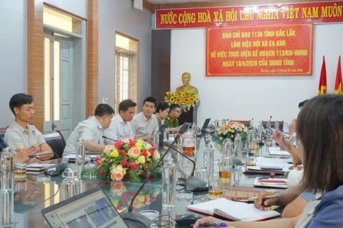 Ban Chỉ đạo 1136 tỉnh Đăk Lăk làm việc với xã Ea Kar về xây dựng cơ sở dữ liệu đất đai