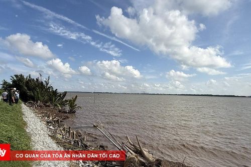 Khẩn cấp ứng phó sạt lở bờ sông Hậu