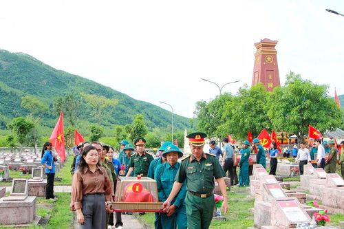 Truy điệu, an táng 8 hài cốt liệt sĩ hy sinh tại Đồng Lộc