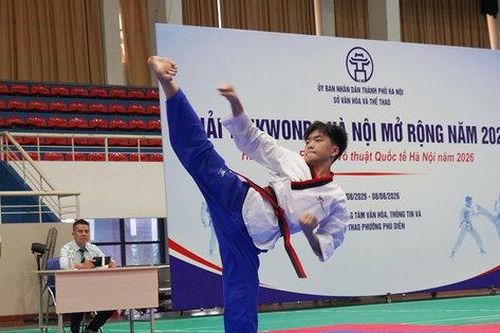 Hơn 350 vận động viên tranh tài tại Giải Taekwondo Hà Nội mở rộng năm 2026