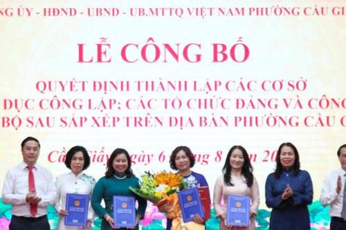 Phường Cầu Giấy: Giảm 6 cơ sở giáo dục công lập sau sắp xếp