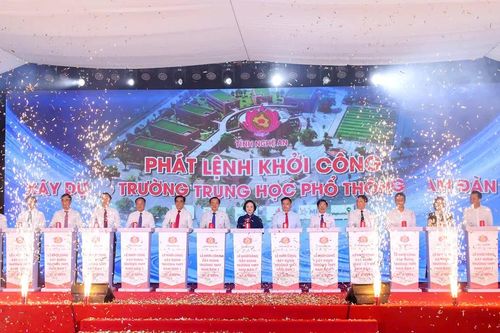 Phó Thủ tướng Phạm Thị Thanh Trà dự lễ khởi công xây dựng Trường THPT Nam Đàn 1