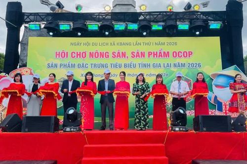 Khai mạc Hội chợ nông sản, sản phẩm OCOP, sản phẩm đặc trưng tiêu biểu xã Kbang năm 2026