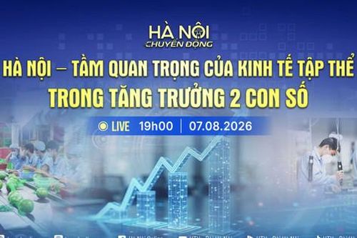 [Trực tiếp] Chương trình 'Hà Nội chuyển động' ngày 7-8: Hà Nội - Tầm quan trọng của kinh tế tập thể trong tăng trưởng 2 con số