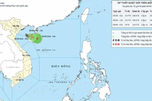 Áp thấp nhiệt đới trên vịnh Bắc bộ, ít có khả năng mạnh lên thành bão