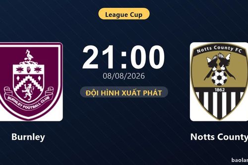TRỰC TIẾPTrực tiếp Burnley vs Notts County: Trận đấu đang diễn ra