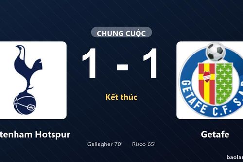 Thống kê trận đấu Tottenham Hotspur 1-1 Getafe: Hai đội chia điểm