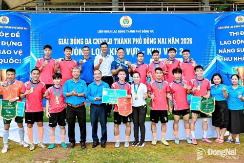 16 đội bóng tranh tài vòng chung kết Giải bóng đá công nhân, viên chức, lao động thành phố Đồng Nai năm 2026