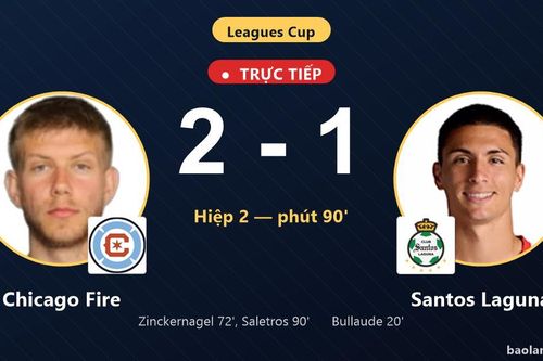 TRỰC TIẾPTrực tiếp Chicago Fire vs Santos Laguna: Chicago Fire vượt lên dẫn trước