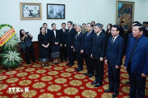 Lãnh đạo Đảng, Nhà nước viếng đồng chí Saysomphone Phomvihane, Ủy viên Bộ Chính trị, Chủ tịch Quốc hội Lào