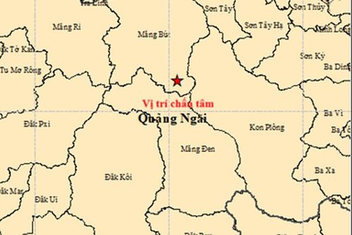 Quảng Ngãi động đất liên tiếp ở 2 khu vực khác nhau