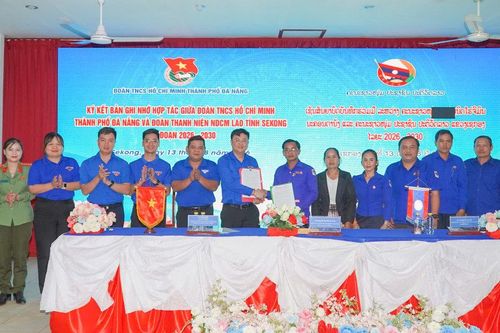 Thành đoàn Đà Nẵng và Tỉnh đoàn Sê Kông (Lào) ký kết Bản ghi nhớ hợp tác