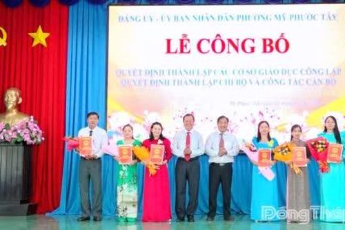 Phường Mỹ Phước Tây: Công bố các quyết định thành lập cơ sở giáo dục công lập