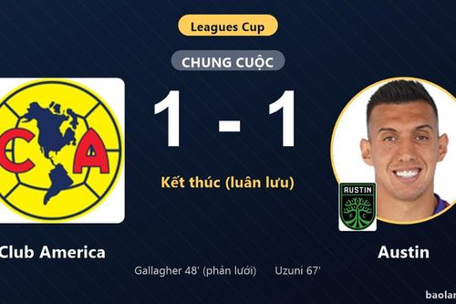 Bị Club America dẫn trước, Austin ngược dòng thắng kịch tính trên chấm luân lưu